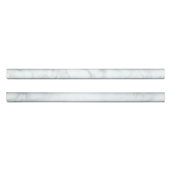 Msi Calacatta Cressa 12 x 0.75 Marble Quarter Round in White, 20PK ZOR-MD-TR-0150